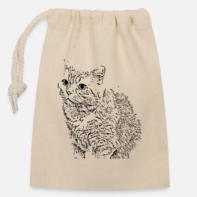 britisch Kurzhaar Katze Katze schwarz Katzen - Verschließbarer Geschenkbeutel aus Baumwolle (14x20cm) - Natur