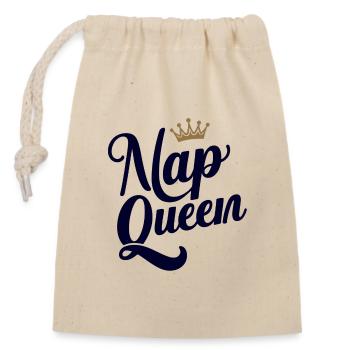 Nap Queen : Couronne pour les amateurs de sommeil - Sac cadeau en coton avec cordon (14 x 20 cm) - nature - Devant