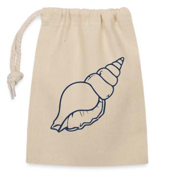 Esthétique Seashell Minimal Ocean Beach Design - Sac cadeau en coton avec cordon (14 x 20 cm) - nature - Devant