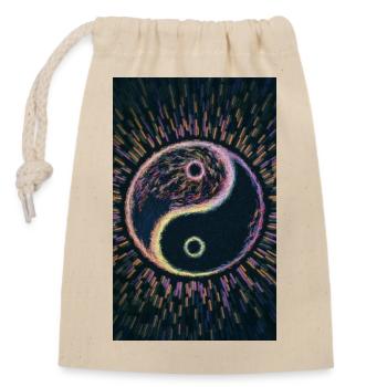 Yin et yang - Sac cadeau en coton avec cordon (14 x 20 cm) - nature - Devant