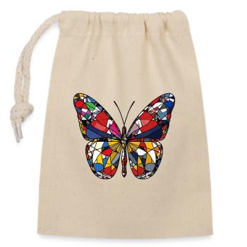 Butterfly Schmetterling - Verschließbarer Geschenkbeutel aus Baumwolle (14x20cm) - Natur - Vorne