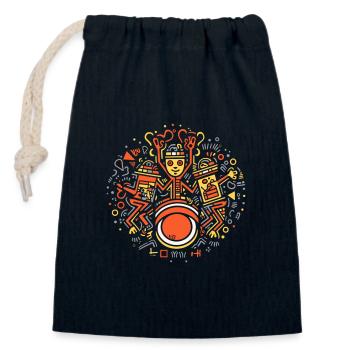 Drum Schlagzeug - Verschließbarer Geschenkbeutel aus Baumwolle (14x20cm) - Navy - Vorne