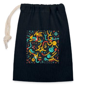 Musik - Verschließbarer Geschenkbeutel aus Baumwolle (14x20cm) - Navy - Vorne