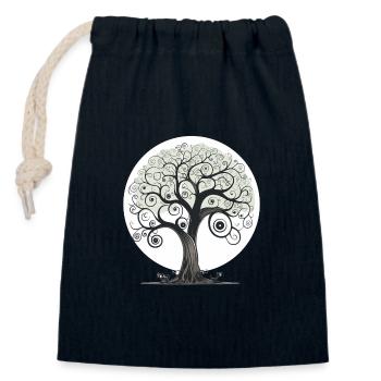 Wunder Fantasie Baum - Verschließbarer Geschenkbeutel aus Baumwolle (14x20cm) - Navy - Vorne