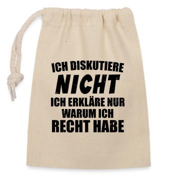 Klarheit in Worte - Verschließbarer Geschenkbeutel aus Baumwolle (14x20cm) - Natur - Vorne
