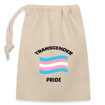 TRANSGENDER PRIDE FLAGGE Brusttasche - Verschließbarer Geschenkbeutel aus Baumwolle (14x20cm) - Natur - Vorne
