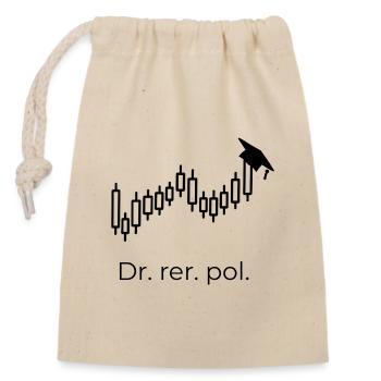 Dr. rer. pol. Börsenchart - Verschließbarer Geschenkbeutel aus Baumwolle (14x20cm) - Natur - Vorne