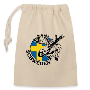 SCHWEDEN Elch Tier Wildnis Wilsigns - Verschließbarer Geschenkbeutel aus Baumwolle (14x20cm) - Natur - Vorne