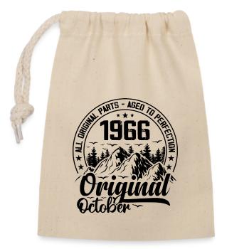 1966 October Original 58 Years Anniversary Gift - Closable cotton gift bag (14x20cm) - nature - Front