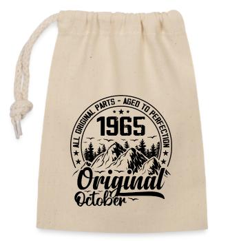 1965 October Original 59 Years Anniversary Gift - Closable cotton gift bag (14x20cm) - nature - Front