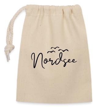 Nordsee Möwen Küste Meer - Verschließbarer Geschenkbeutel aus Baumwolle (14x20cm) - Natur - Vorne