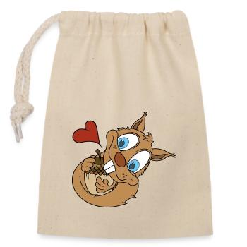 Amour de noix - Sac cadeau en coton avec cordon (14 x 20 cm) - nature - Devant