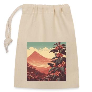 Coffee Farm - Verschließbarer Geschenkbeutel aus Baumwolle (14x20cm) - Natur - Vorne