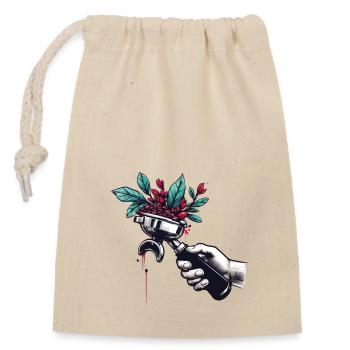 Porte-filtre en fleurs - Sac cadeau en coton avec cordon (14 x 20 cm) - nature - Devant