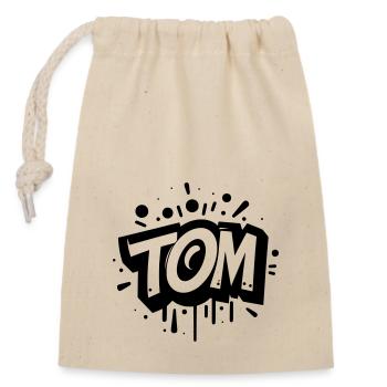 Tom Last name First name Graffiti - Closable cotton gift bag (14x20cm) - nature - Front