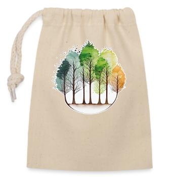 Trees of the Four Seasons Watercolour - Closable cotton gift bag (14x20cm) - nature - Front