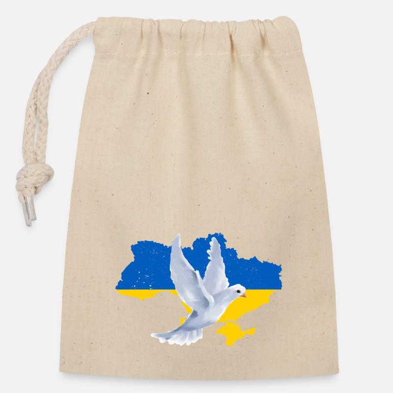 Map Ukrain - Closable cotton gift bag (14x20cm) - nature