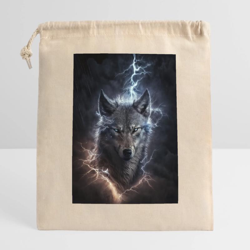 Wolf Blitz Thunder Epic Cool Epic Wolves Closable cotton gift bag (14x20cm)