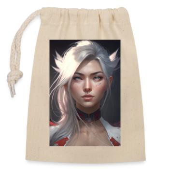 Anime Girl Anime Mädchen Waifu Otaku Schön - Verschließbarer Geschenkbeutel aus Baumwolle (14x20cm) - Natur - Vorne