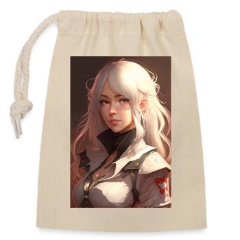 Anime Girl Anime Mädchen Waifu Otaku Schön - Verschließbarer Geschenkbeutel aus Baumwolle (14x20cm) - Natur - Vorne