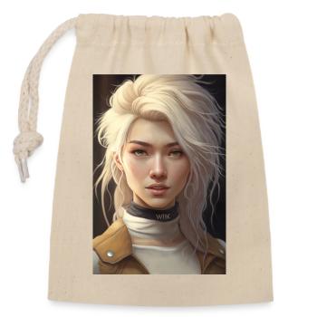 Anime Girl Anime Mädchen Waifu Otaku Schön - Verschließbarer Geschenkbeutel aus Baumwolle (14x20cm) - Natur - Vorne