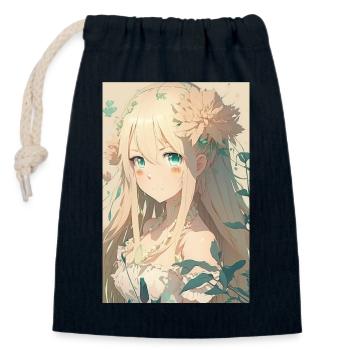 Anime Girl Anime Mädchen Waifu Otaku Schön - Verschließbarer Geschenkbeutel aus Baumwolle (14x20cm) - Navy - Vorne