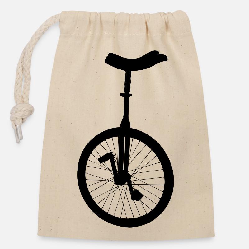 monocycle - Sac cadeau en coton avec cordon (14 x 20 cm) - nature