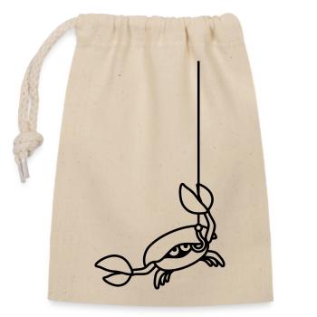 Drôle de crabe coupe une ligne de pêche avec une pince - Sac cadeau en coton avec cordon (14 x 20 cm) - nature - Devant
