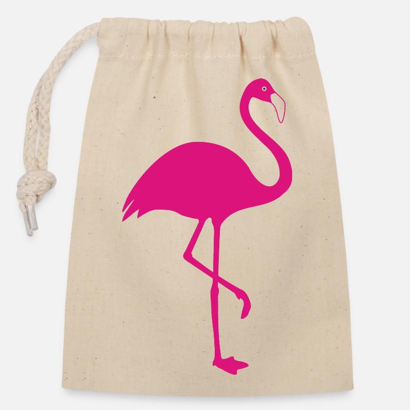 Flamingo pink Sommer Sonne Strand - Verschließbarer Geschenkbeutel aus Baumwolle (14x20cm) - Natur