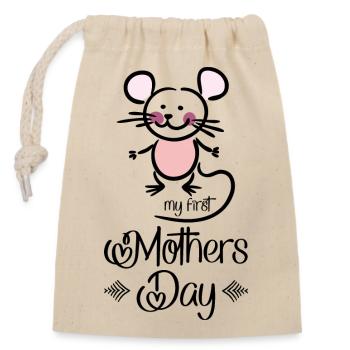 Fête des Mères - Sac cadeau en coton avec cordon (14 x 20 cm) - nature - Devant