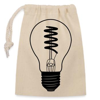 Electrician light bulb - Closable cotton gift bag (14x20cm) - nature - Front