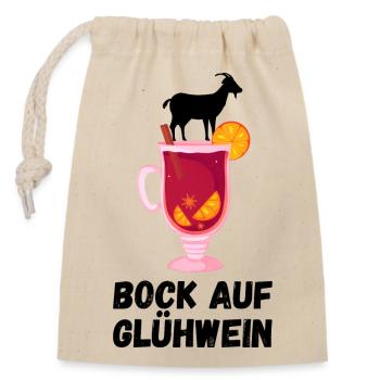 Bock auf Glühwein - Verschließbarer Geschenkbeutel aus Baumwolle (14x20cm) - Natur - Vorne