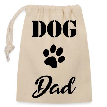 Dog Dad Geschenk black - Verschließbarer Geschenkbeutel aus Baumwolle (14x20cm) - Natur - Vorne