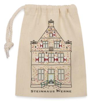 Werne, maison en pierre emblématique, Rhénanie-du-Nord-Westphalie, Allemagne - Sac cadeau en coton avec cordon (14 x 20 cm) - nature - Devant
