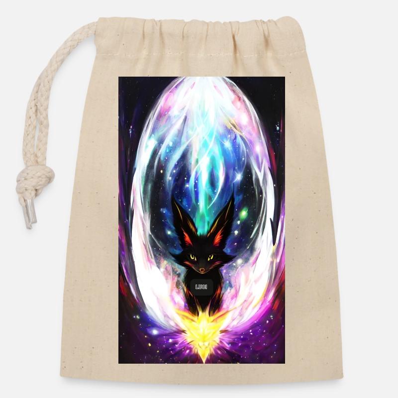 Lightning Wolf - Closable cotton gift bag (14x20cm) - nature