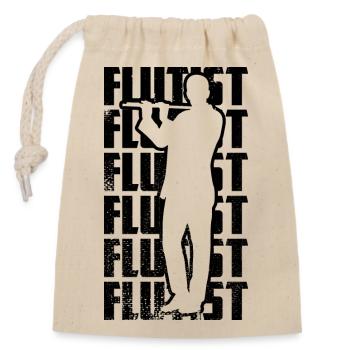 Flutist - Closable cotton gift bag (14x20cm) - nature - Front