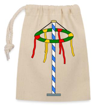 Maibaum - Verschließbarer Geschenkbeutel aus Baumwolle (14x20cm) - Natur - Vorne