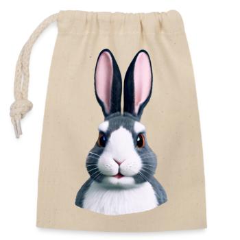 Lapin - Pas seulement à Pâques - Sac cadeau en coton avec cordon (14 x 20 cm) - nature - Devant