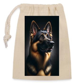 Dog German Shepherd - Closable cotton gift bag (14x20cm) - nature - Front