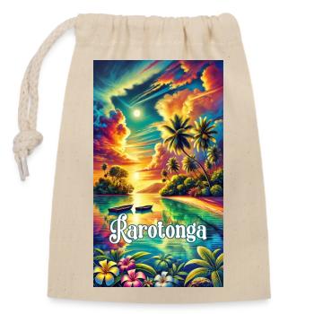 Îles Cook tropicales de Parotonga - Sac cadeau en coton avec cordon (14 x 20 cm) - nature - Devant