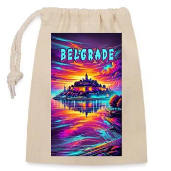 Belgrad Serbien Souvenir Design - Verschließbarer Geschenkbeutel aus Baumwolle (14x20cm) - Natur - Vorne