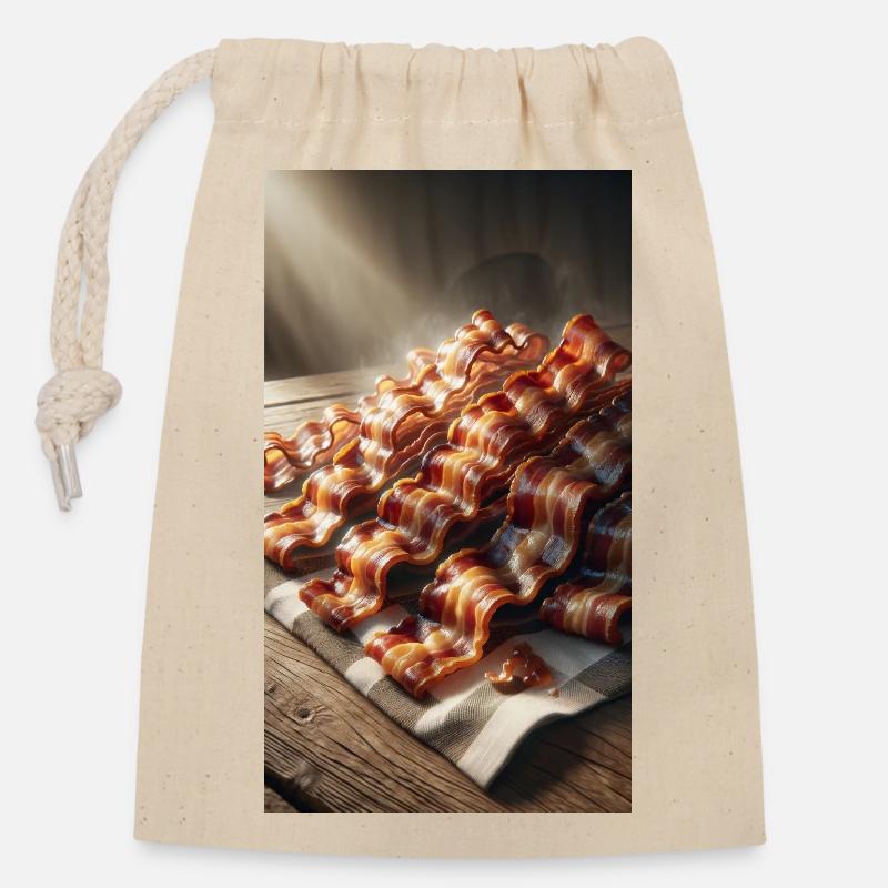 Bacon is good - Closable cotton gift bag (14x20cm) - nature