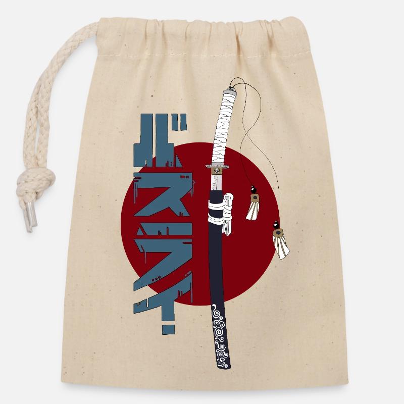 Katana - Verschließbarer Geschenkbeutel aus Baumwolle (14x20cm) - Natur
