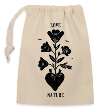 Aimez la nature - Sac cadeau en coton avec cordon (14 x 20 cm) - nature - Devant