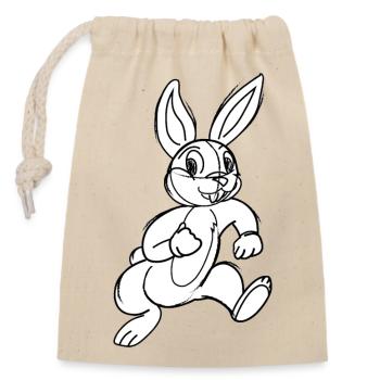 Cartoon Bunny - Closable cotton gift bag (14x20cm) - nature - Front