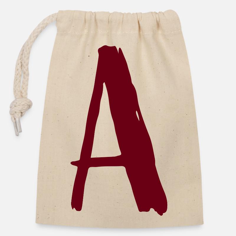 Logo d’art abstrait en rouge - Sac cadeau en coton avec cordon (14 x 20 cm) - nature