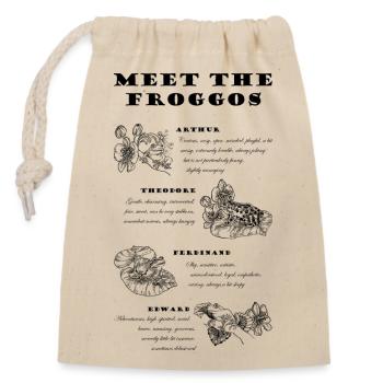 MEET THE FROGGOS - Closable cotton gift bag (14x20cm) - nature - Front