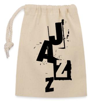 Logo de musique jazz en gras vieilli - Sac cadeau en coton avec cordon (14 x 20 cm) - nature - Devant