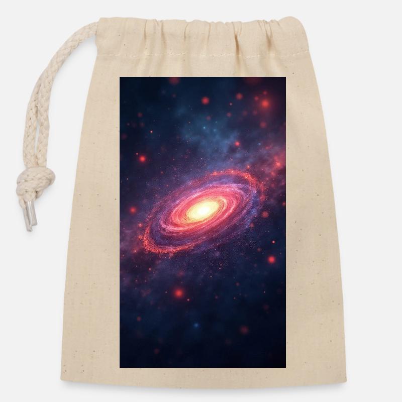 Kerngalaxie Neonspirale - Verschließbarer Geschenkbeutel aus Baumwolle (14x20cm) - Natur