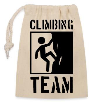 Climbing Team Berge Klettern - Verschließbarer Geschenkbeutel aus Baumwolle (14x20cm) - Natur - Vorne